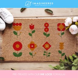 Flower Doormat Rug, Closing Gift, Retro Chic Home Accessory, Colorful Floral Doormat, Wedding Gift - thumbnail 1