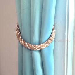 Chunky Manila Rope Curtain Tiebacks Nautical Beach House Decor - thumbnail 3