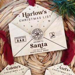 Letter To Santa Ornament, Personalized Christmas List To Wall Hanger - thumbnail 2