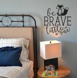 Kids Wall Decal - Be Brave Little One Home Decor Decals Sticker Fox Kw1251 - thumbnail 1