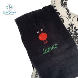 Alien Towel - Personalised Face Cloth/Hand Bath = Embroidered - thumbnail 1