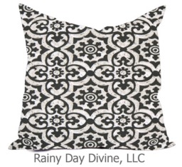 Outdoor Pillows Or Indoor Custom Cover - Black Gray Taupe White Contemporary Modern Geometric Coastal 18x18, 16x16 - thumbnail 1