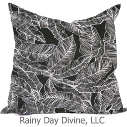 Outdoor Pillows Or Indoor Custom Cover - Black Gray Taupe White Contemporary Modern Geometric Coastal 18x18, 16x16 - thumbnail 3