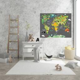Huge Boys Room Map Of The World Playroom Decal Wall Stickers Kids Bedroom Decals W208 - thumbnail 3