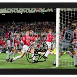 1999 Ole Gunnar Solskjaer Signed Man Utd Printed Autograph Print Photo Framed Option Champions League Treble Season - thumbnail 3