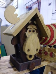 Whimsical Adirondack Animal Moose Bird Feeder Small