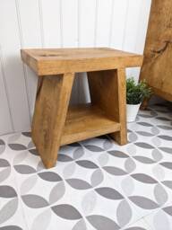 The Winnipeg/A Handmade Solid Wood Bathroom Stool - thumbnail 1