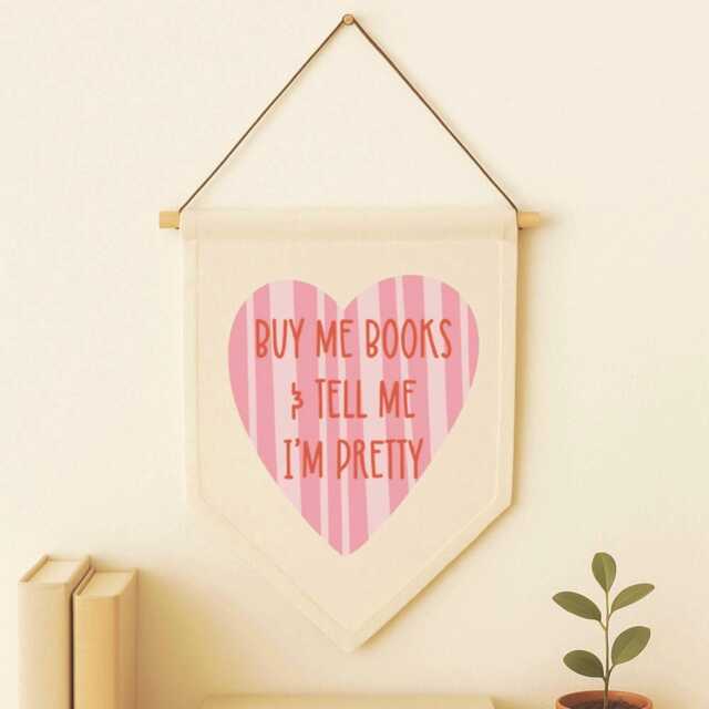 Buy Me Books Wall Hanging Flag - Reading Nook Book Lover Gift Cody Decor