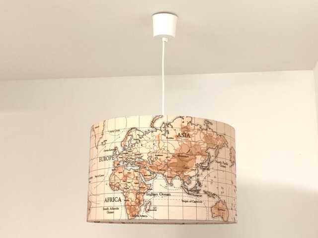Lampshade - World Map Pendant Light, Planisphere, Travel Gift Idea, Christmas/Birthday - image 1