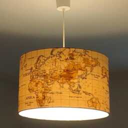 Lampshade - World Map Pendant Light, Planisphere, Travel Gift Idea, Christmas/Birthday - thumbnail 3