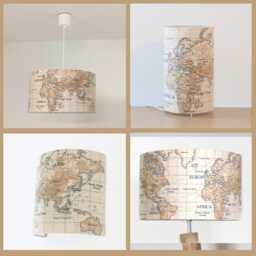 Lampshade - World Map Pendant Light, Planisphere, Travel Gift Idea, Christmas/Birthday - thumbnail 4