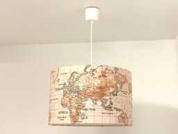 Lampshade - World Map Pendant Light, Planisphere, Travel Gift Idea, Christmas/Birthday - thumbnail 1