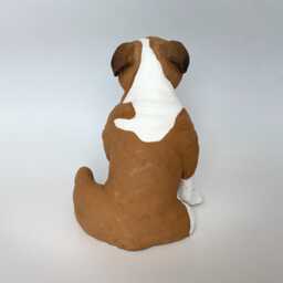 Custom English Bulldog Pet Memorial Urn Clay Sculpture Portrait - thumbnail 4