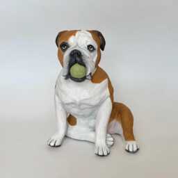 Custom English Bulldog Pet Memorial Urn Clay Sculpture Portrait - thumbnail 3
