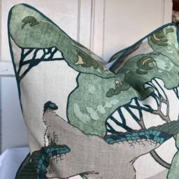 Mulberry Flying Ducks Emerald Green Luxury Cushion Pillow Cover Lumbar Rectangular - thumbnail 4