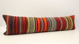 Handmade King Kilim Pillow Cover 12x48, Turkish Lumbar - thumbnail 1