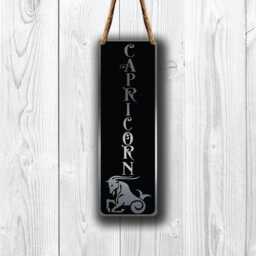 Capricorn Zodiac Sign Wall Art Brushed Silver Hanging Plaque - thumbnail 3