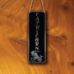 Capricorn Zodiac Sign Wall Art Brushed Silver Hanging Plaque - thumbnail 2