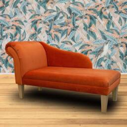 Handmade Pumpkin Velvet Chaise Longue - thumbnail 3
