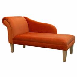 Handmade Pumpkin Velvet Chaise Longue - thumbnail 1