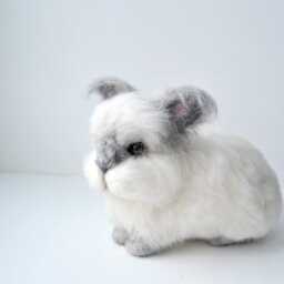 Custom Made Rabbit, Needle Felted Handmade Lifelike Felt Rabbit Harlequin Rabbit, Mini Rex, Dutch Rabbit Or Any Other Breed - thumbnail 4