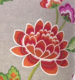Manuel Canovas - Carla Rose Indien Embroidered Floral Designer Cushion Cover Handmade Throw Pillow Home Decor - thumbnail 2