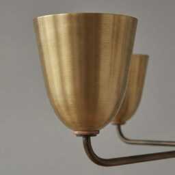 1950S Mid-Century Modern Full Brass Chandelier - Mid Century Elikei 5-Light Pendant Stilnovo Ceiling Fixture - thumbnail 3