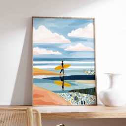 Surf Board Print, Beach Wall Art, Ocean Decor, Surfing Poster, Coastal Summer Gift Idea - thumbnail 2