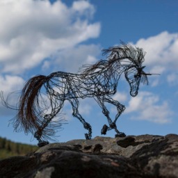 Unicorn Decor, Sculpture, Birthday Gift, Metal Animal, Wire Horse, Figurine, Fantasy Art - thumbnail 3