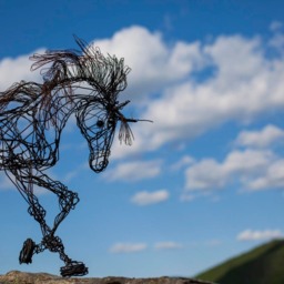Unicorn Decor, Sculpture, Birthday Gift, Metal Animal, Wire Horse, Figurine, Fantasy Art - thumbnail 2