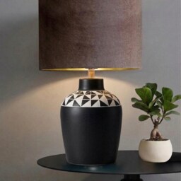 New Luxury Premium Quality Glamour Mocha Brown Drum Velvet Fabric With Brushed Lamp Shade Pendant Light in Multi Sizes & Shapes - thumbnail 2