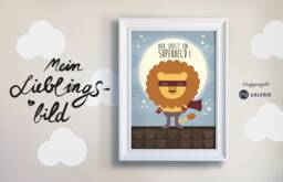 Children's Room Picture Superhero, Lion, Entrance, Poster, Print, Superhero Painting, Art Here Plays A - thumbnail 1