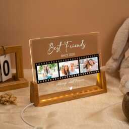 Custom Best Friend Lamp Personalized Besties Photo Light, Birthday Gift For Desk Plaque, Friendship For Her, Bff Night Light - thumbnail 2