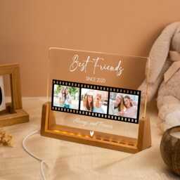 Custom Best Friend Lamp Personalized Besties Photo Light, Birthday Gift For Desk Plaque, Friendship For Her, Bff Night Light - thumbnail 3