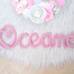 Knitted First Name, Baby Room Decoration, Wool Word, Birth Gift, Personalized Knitted - thumbnail 2