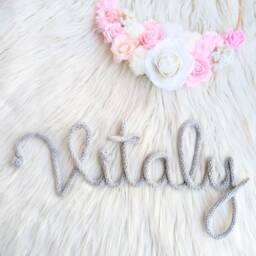 Knitted First Name, Baby Room Decoration, Wool Word, Birth Gift, Personalized Knitted - thumbnail 3