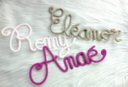 Knitted First Name, Baby Room Decoration, Wool Word, Birth Gift, Personalized Knitted - thumbnail 1