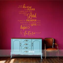 Jeremiah 2911 Vinyl Wall Decal - Bible Verse Home Decor - thumbnail 3