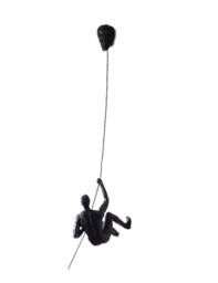 Large X4 Bronze Colour Figurine Wall Statues Climbers Rock Climbing Man Hanging On Wire Ornament Figure - thumbnail 3