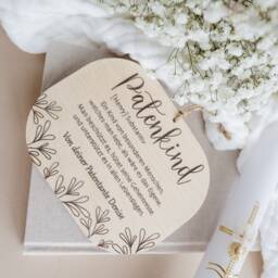Baptism Gift For Godchild - Personalized Engraved Wooden Sign Baby - thumbnail 2