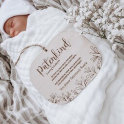 Baptism Gift For Godchild - Personalized Engraved Wooden Sign Baby - thumbnail 3
