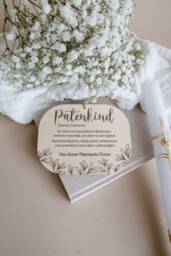 Baptism Gift For Godchild - Personalized Engraved Wooden Sign Baby - thumbnail 1
