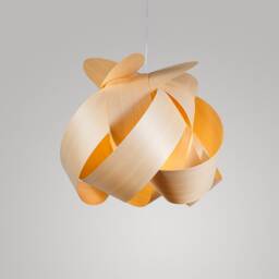 Scandinavian Wooden Veneer Globe Chandelier - Modern Minimalist Pendant Light For Dining Room - thumbnail 2