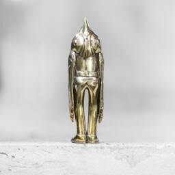 Hand Cast Brass Birdman Sculpture - Designer Art Toy - thumbnail 4
