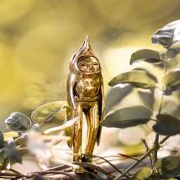 Hand Cast Brass Birdman Sculpture - Designer Art Toy - thumbnail 2