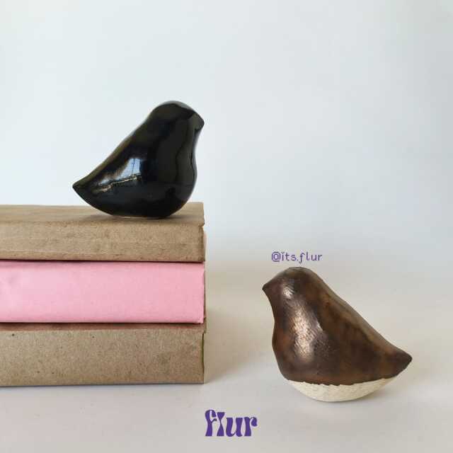 Mini Ceramic Bird Sculpture - Handmade Stoneware Figurine, Home Decor - image 1