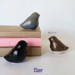 Mini Ceramic Bird Sculpture - Handmade Stoneware Figurine, Home Decor - thumbnail 2