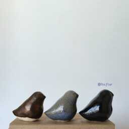Mini Ceramic Bird Sculpture - Handmade Stoneware Figurine, Home Decor - thumbnail 3