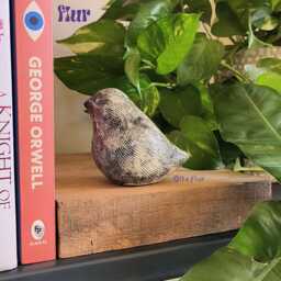Mini Ceramic Bird Sculpture - Handmade Stoneware Figurine, Home Decor - thumbnail 4
