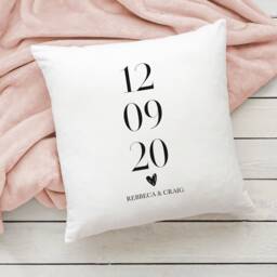 Anniversary Gift Personalised Wedding Gifts Engagement Present Cushion For Couples Custom Name Date Decorative Pillow Cushions Keepsake - thumbnail 2